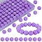 80Pcs Round Silicone Focal Beads, Chewing Beads For Teethers, DIY Nursing Necklaces Making, Violet, 15mm, Hole: 2mm