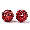 Transparent Resin Rhinestone Graduated Beads, with Acrylic Round Beads Inside, Crimson, 20mm, Hole: 2~2.5mm