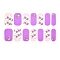 Full Cover Nombre Nail Stickers, Self-Adhesive, for Nail Tips Decorations, Dark Violet, 24x8mm, 14pcs/sheet