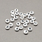 White and Black Acrylic Horizontal Hole Letter Beads, Flat Round with Random Letters, Letter, 7x4mm, Hole: 1.3mm, about 3600pcs/500g