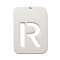 Non-Tarnish 304 Stainless Steel Pendants, Rectangle with Alphabet, Hollow, Letter.R, 32x22x1mm, Hole: 1.5mm