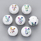 Electroplate Glass Beads, Round with Constellations Pattern, Multi-color Plated, Scorpio, 10mm, Hole: 1.2mm