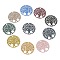 Spray Painted 430 Stainless Steel Connector Charms, Flat Round with Tree of Life Link, Mixed Color, 20x0.5mm, Hole: 1.8mm