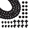 ARRICRAFT 230Pcs 3 Styles Synthetic Turquoise Beads, Dyed, Cross & Round, Black, 10~16x8~12x3~3.5mm, Hole: 1mm