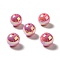 UV Plating Rainbow Iridescent Acrylic Beads, Round, PeachPuff, 15~15.5x15.5~16mm, Hole: 2.7mm