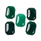 Natural Green Onyx Agate(Dyed & Heated) Cabochons, Rectangle, 28.5~30x20~21x6~7mm