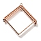 Alloy Open Back Bezel Pendants, For DIY UV Resin, Epoxy Resin, Cadmium Free & Nickel Free & Lead Free, Rhombus, Rose Gold, 42.5x43x3.5mm, Hole: 1.4mm