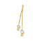 Brass Coreana Chains Tassel Pendants, with Crystal Rhinestone Charms, Golden, 41x5.5x3mm, Hole: 1mm and 1.2mm