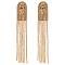 SUPERFINDINGS 2Pcs Fashionable Alloy Tassel Epaulettes, Detachable Shoulder Badge, with Pin, Garment Accessories, Light Gold, 293mm