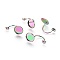 Ion Plating(IP) 304 Stainless Steel Ear Nuts, Butterfly Earring Backs for Post Earrings, Flat Round Cabochon Settings, Rainbow Color, Tray: 12mm, 29.5x14x17mm, Hole: 0.8mm