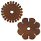 FINGERINSPIRE 2Pcs 2 Styles Wood Bracelet Knitters, Bracelet Braiding Disk, Flower, Coconut Brown, 8~8.45x1.1cm, Inner Diameter: 1.2cm, 1pc/style