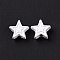 Spray Painted Alloy Beads, Star, White, 7x7.5x3.2mm, Hole: 1.2mm