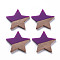 Opaque Resin & Walnut Wood Pendants, Two Tone, Star, Dark Violet, 26x28.5x3mm, Hole: 1.8mm