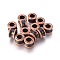 Tibetan Style Alloy European Beads, Large Hole Beads, Barrel, Red Copper, Lead Free & Nickel Free & Cadmium Free, 8x5.5mm, Hole: 4.5mm