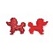 Handmade Puppy Costume Accessories, Cloth Embroidery, Appliques, Poodle Dog, Red, 44x51x3.5mm