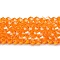 Transparent Electroplate Glass Beads Strands, Pearl Luster Plated, Faceted, Bicone, Orange, 4x4mm, Hole: 0.8mm, about 82~85pcs/strand, 30.5~31cm