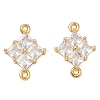 Brass Pave Clear Cubic Zirconia Connector Charms CU-CBAB0CF-03G-1