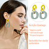 ANATTASOUL 6 Pairs 6 Colors Oval Acrylic Dangle Stud Earrings with Steel Iron Pins for Women EJEW-AN0004-12-3