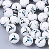 Christmas Opaque Glass Beads EGLA-R113-03E-1