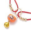 Fortune Cat Handmade Porcelain Charm Bracelets BJEW-JB10505-3