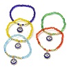 Synthetic Hematite & Seed Beaded Stretch Bracelet BJEW-JB09612-1