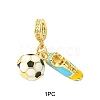 1Pc Sport Theme Brass Enamel European Dangle Charms KK-YW0002-65-1