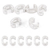 6Pcs 925 Sterling Silver Hollow Initial Beads STER-TA0001-53C-1