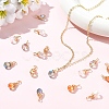 10Pcs Glass Pendants PALLOY-YW00130-01-5