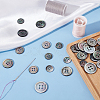 42Pcs 4 Styles 4-Hole Natural Black Lip Shell Buttons SHEL-BBC0001-17-4