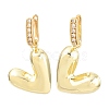 Brass Micro Pave Clear Cubic Zirconia Hoop Dangle Earrings EJEW-G471-30A-G-4