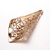 Apetalous Filigree Brass Bead Cones X-KK-N0089-02KCG-2
