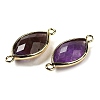 Natural Amethyst Faceted Connector Charms G-K347-03G-05-2
