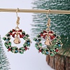 Christmas Wreath & Bell Alloy Rhinestone Pendant Necklaces & Dangle Earrings & Charm Bracelets & Brooch Sets WG06691-09-4