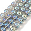 Transparent Electroplate Glass Beads Strands GLAA-T032-T8mm-C04-1