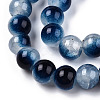 Crackle Baking Paint Imitation Jade Glass Beads Strands DGLA-T003-8mm-15-2