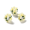 Luminous Polymer Clay Rhinestone Floral Ball Beads CLAY-U002-01B-2