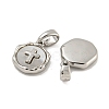 Brass Pave Shell Charms KK-G490-35P-2