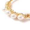 Round Shell Pearl Beads Finger Rings X1-RJEW-TA00001-2