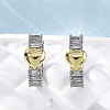 Brass Micro Pave Clear Cubic Zirconia Hoop Earrings EJEW-H158-20A-GP-2