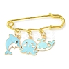 Sea Animals Alloy Enamel Pendants Brooch Pin JEWB-BR00114-3