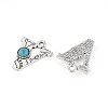Synthetic Turquoise & Alloy Pendants PALLOY-H146-01AS-V-2