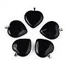 Natural Obsidian Pendants X-G-S364-006F-1