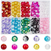 250Pcs 10 Colors Spray Painted Crackle Glass Beads CCG-PA0001-05-1