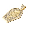 Brass Micro Pave Clear Cubic Zirconia Pendants KK-H267-057G-2