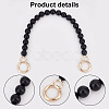 Black Plastic Imitation Pearl Round Beaded Bag Handles FIND-WH0127-22B-4