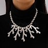 Alloy & CCB Plastic Beaded Coral Shape Pendant Bib Necklaces FS-WG4655B-14-1