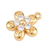 Brass Micro Pave Clear Cubic Zirconia Charms KK-D265-02G-2