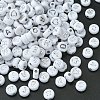 300pcs 2 Styles Opaque White Acrylic Beads MACR-YW0002-58B-2