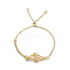 Adjustable Brass Macrame Pouch Bracelet Making for Stone Holder AJEW-JB01192-01-1