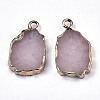 Natural Rose Quartz Pendants G-N326-41G-2